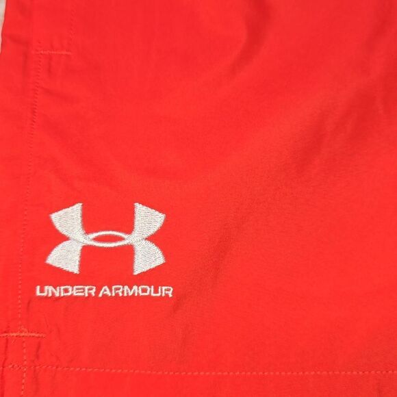 1220 NWT UA Icon Men's 5.5" Volley Shorts Red Solstice / White - 814 - Picture 5 of 6